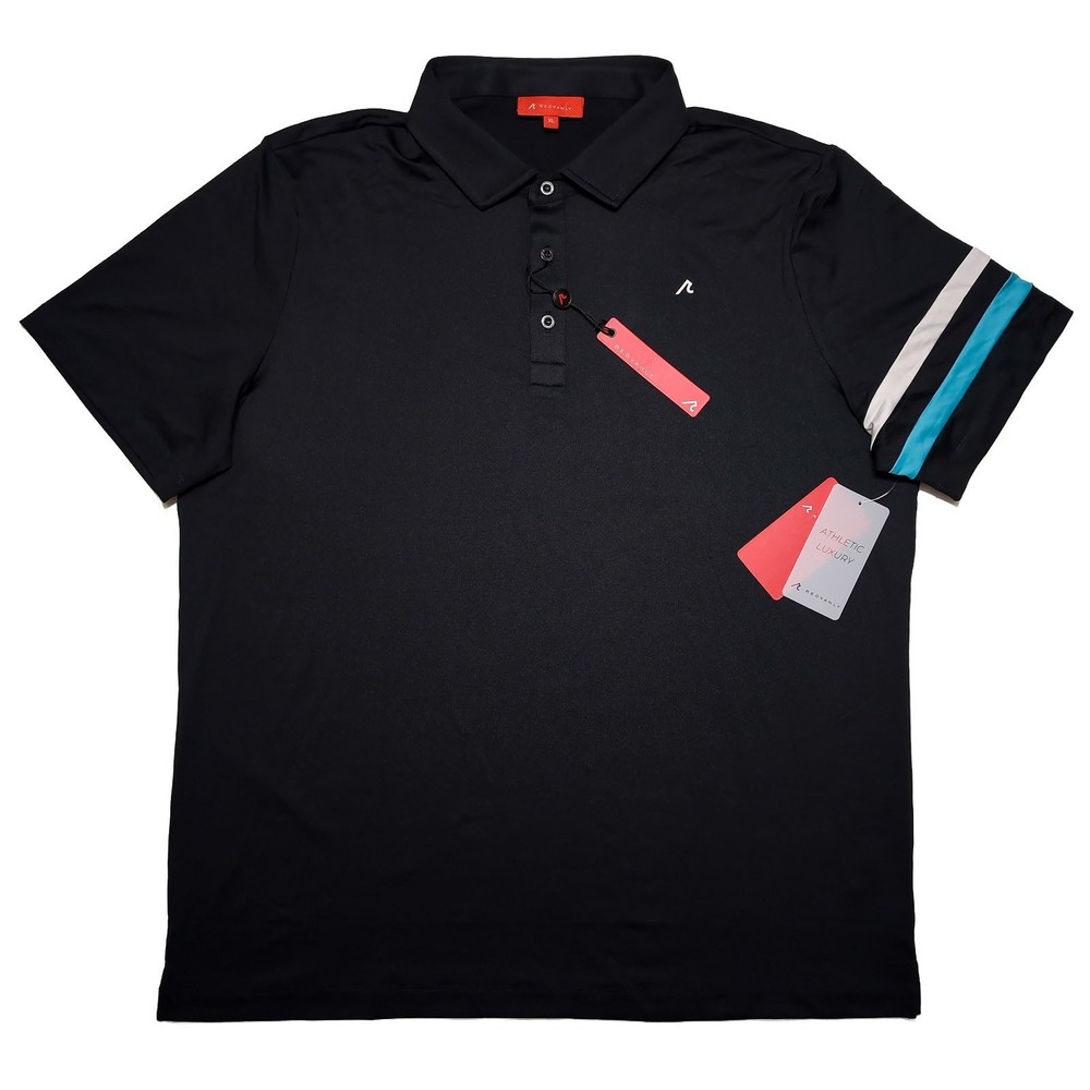 REDVANLY Performance Polo Shirt Golf Heyward Black Blue XL ~ New